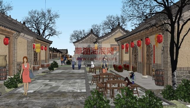 陕北风格仿古SU模型