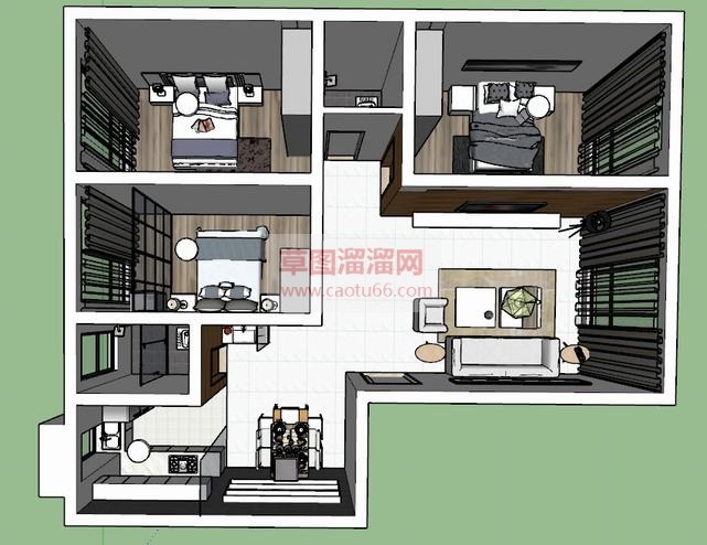 简约家装草图SU模型