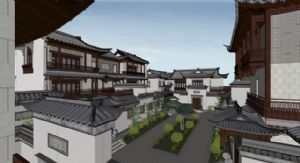中式别墅住宅SU模型