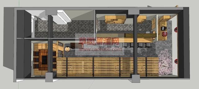日式寿司店日SU模型