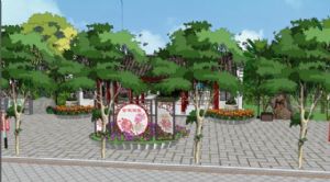 中式仿古公园SU模型