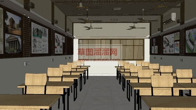 电教室班级SU模型