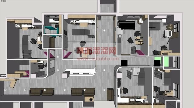 医院科室室内SU模型
