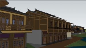 民主古建小镇SU模型