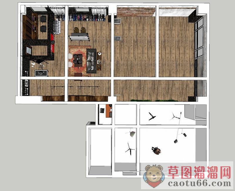 摄影店婚纱拍照SU模型