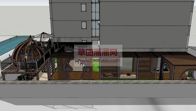 屋顶花园SU模型