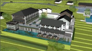 山地民宿建筑SU模型 免费sketchup模型下载