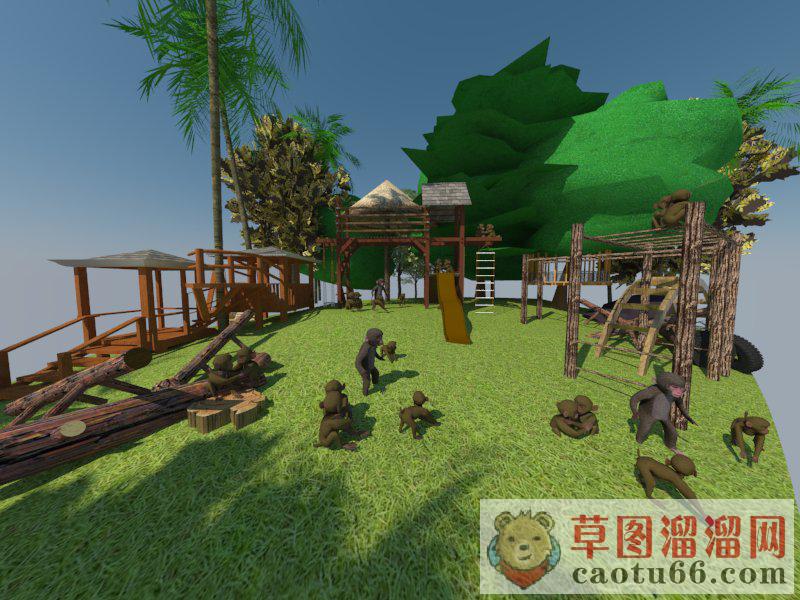 猴子动物园SU模型
