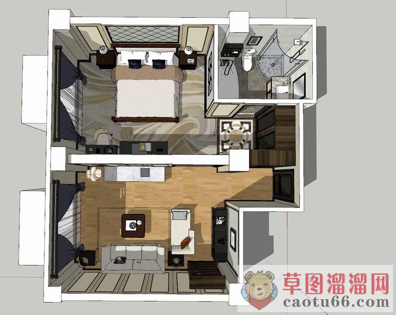欧式公寓SU模型