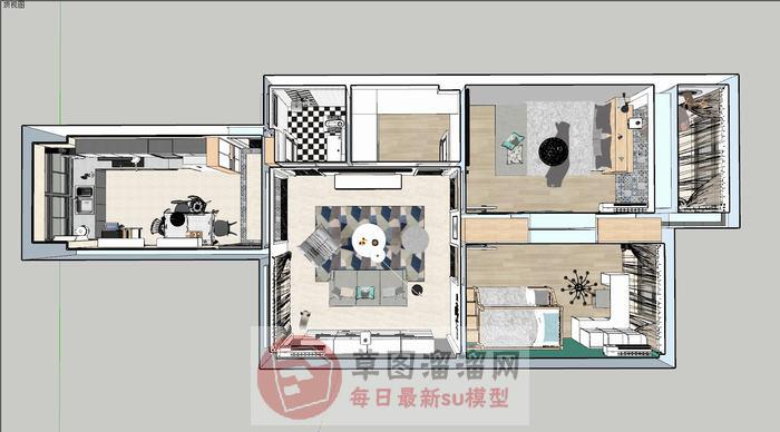 北欧完整家装SU模型