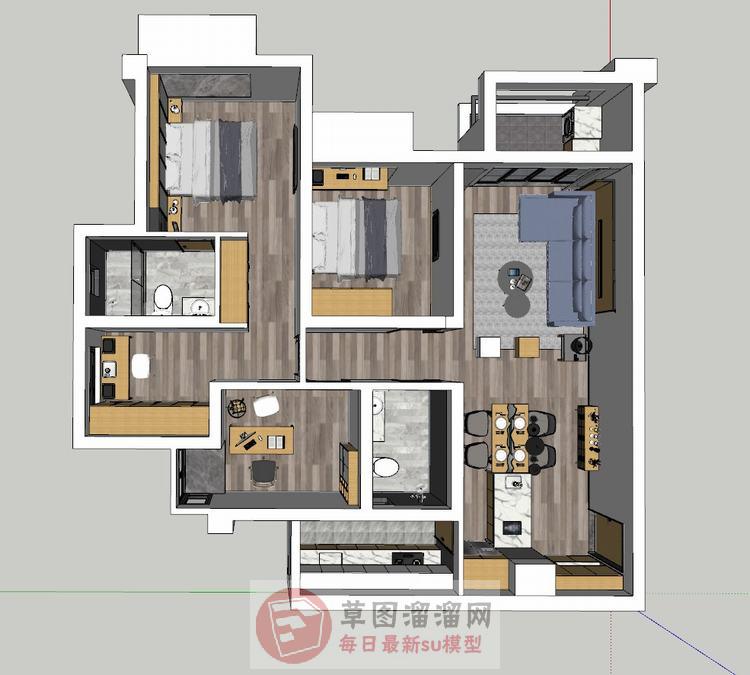 现代室内家装SU模型