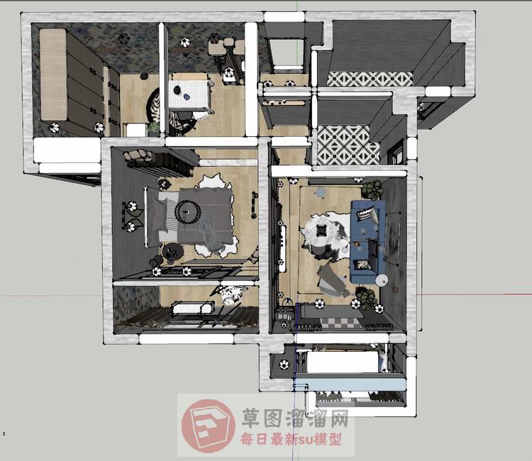 北欧室内家装SU模型