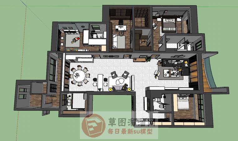 无风格室内家装SU模型