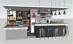 面包店蛋糕店SU模型