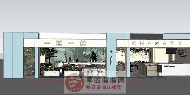 茶餐厅SU模型