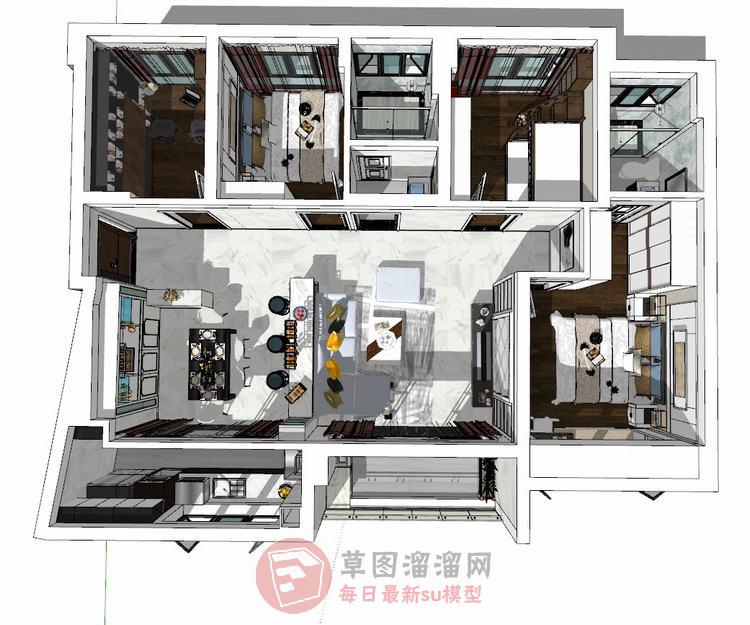 不规则家装室内SU模型