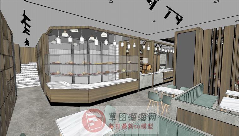 餐饮店SU模型