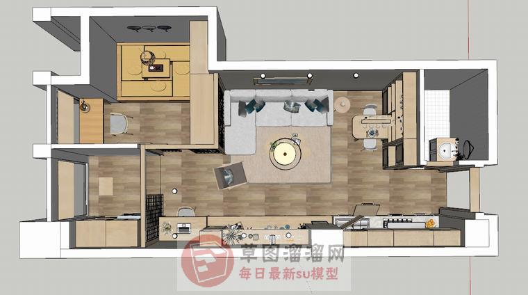 日式公寓空间SU模型