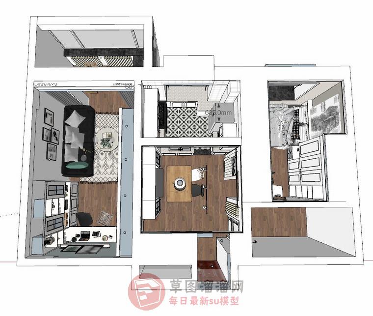 北欧小户型家装SU模型