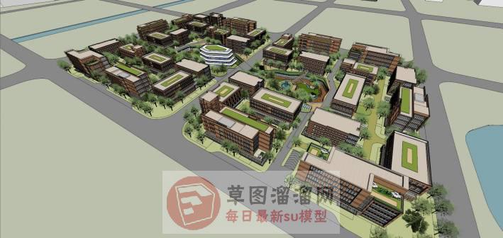 工业园建筑规划SU模型