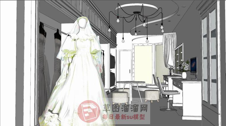 婚纱店门面SU模型