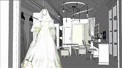 婚纱店门面SU模型