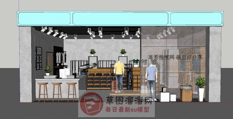 服装店店面射灯SU模型