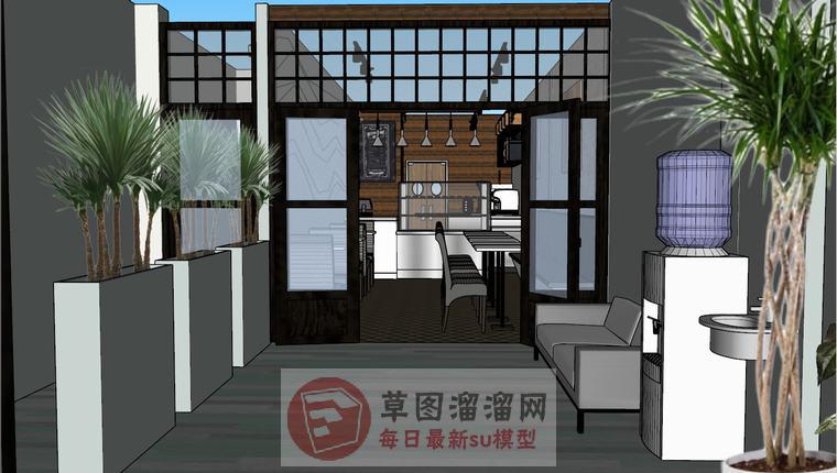 咖啡厅咖啡店SU模型