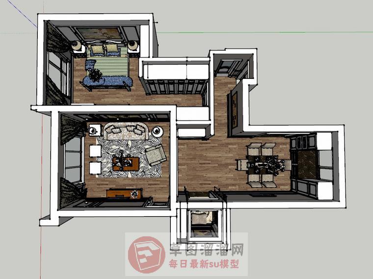北欧户型家装SU模型