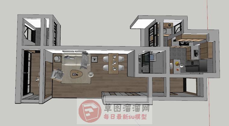 日式公寓住宅SU模型