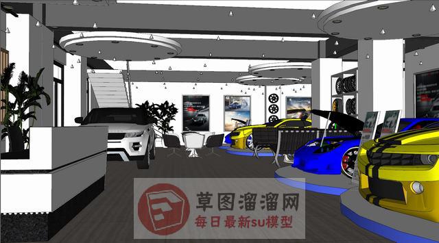 汽车4S店销售店SU模型