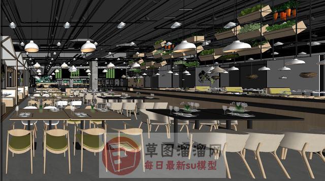 餐厅自助SU模型