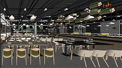 餐厅自助SU模型