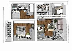 北欧田园风格家装SU模型