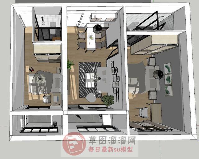 公寓住宅家装SU模型