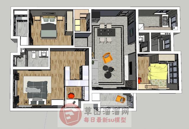 迷你蜗居小户型SU模型