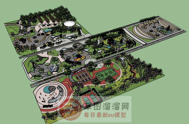 体育公园景观SU模型