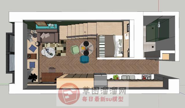 单身公寓住宅SU模型