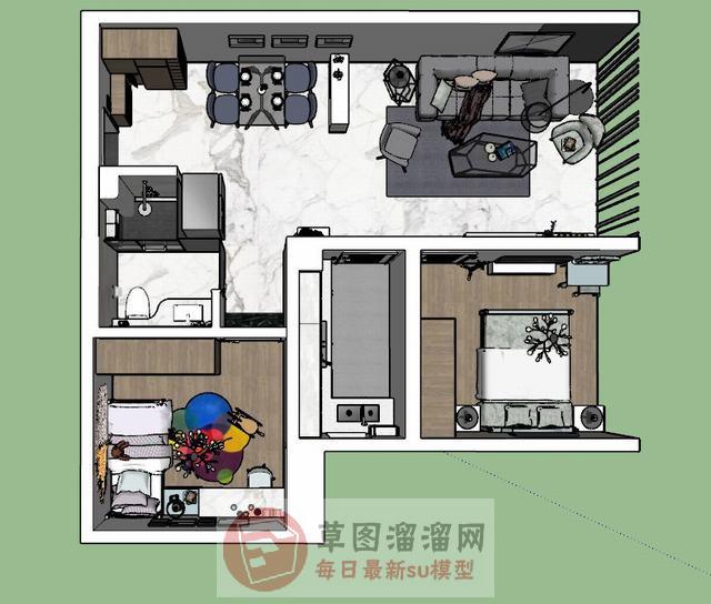 现代简约装修SU模型