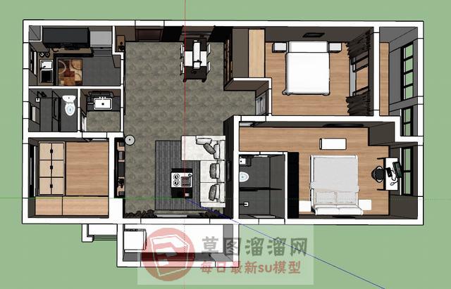 现代简约家装SU模型