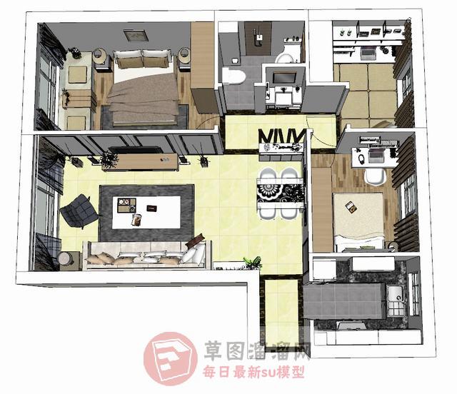 家装户型SU模型