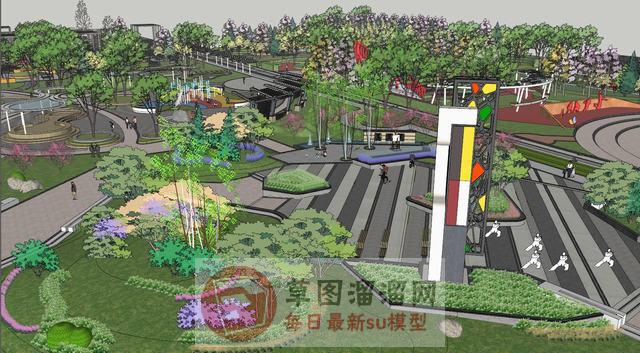 休闲体育公园SU模型