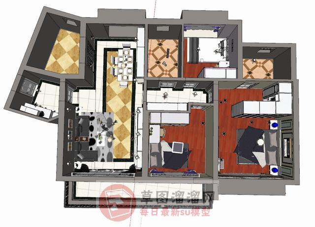 简约家装SU模型