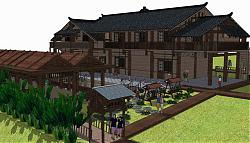 农村乡村文化SU模型
