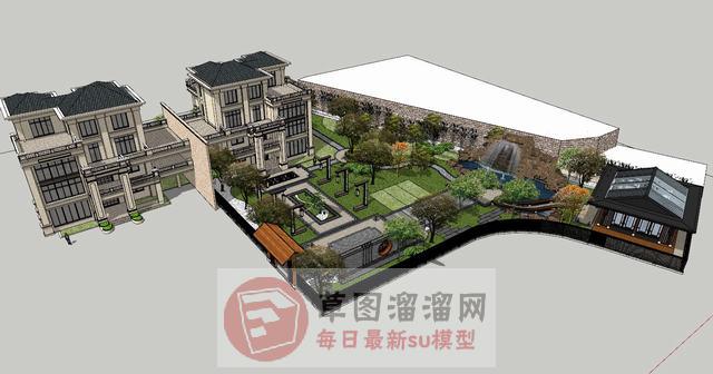 中式大院别墅SU模型