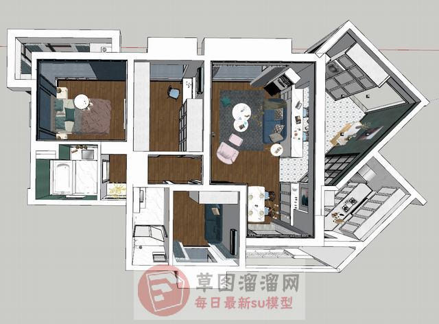 北欧家装室内SU模型