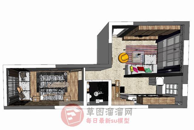 公寓室内装修SU模型