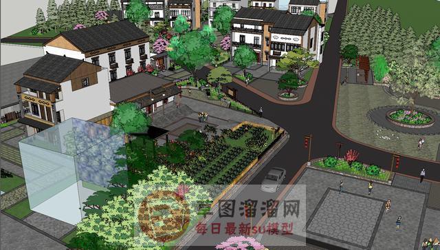 美丽乡村景观规划SU模型