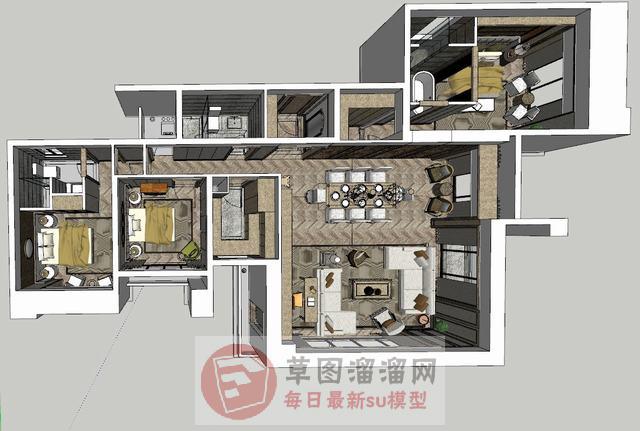 巴拿马家装室内SU模型