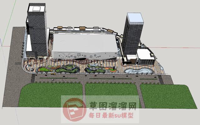 商业综合体景观SU模型
